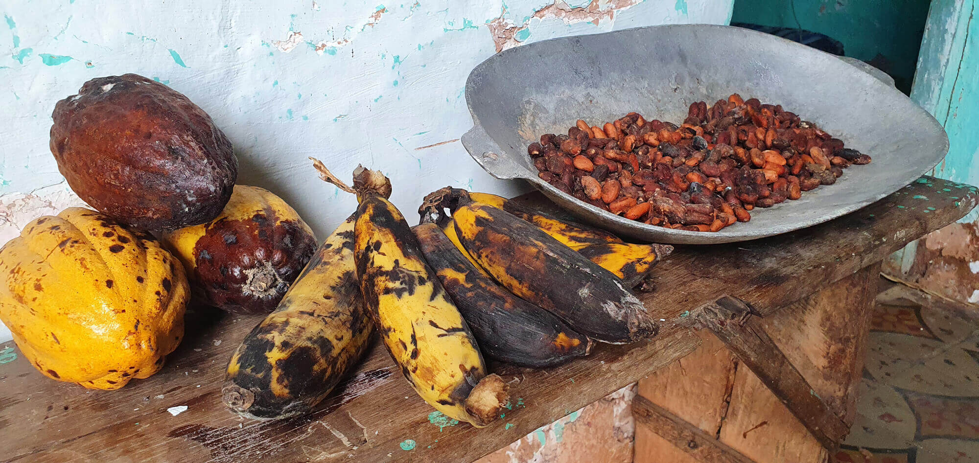 “Pepas de cacao y plátano maduro”. Fotografía: Jaír Cerón Velasco para el CNMH, 2020.